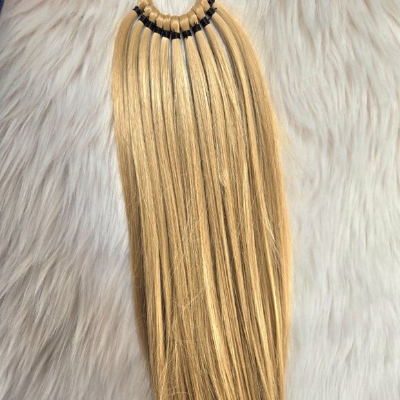Long Straight Ponytail Blond Hair Extension Synthetic On Elastic Band 24Inch - Picture 2 of 3